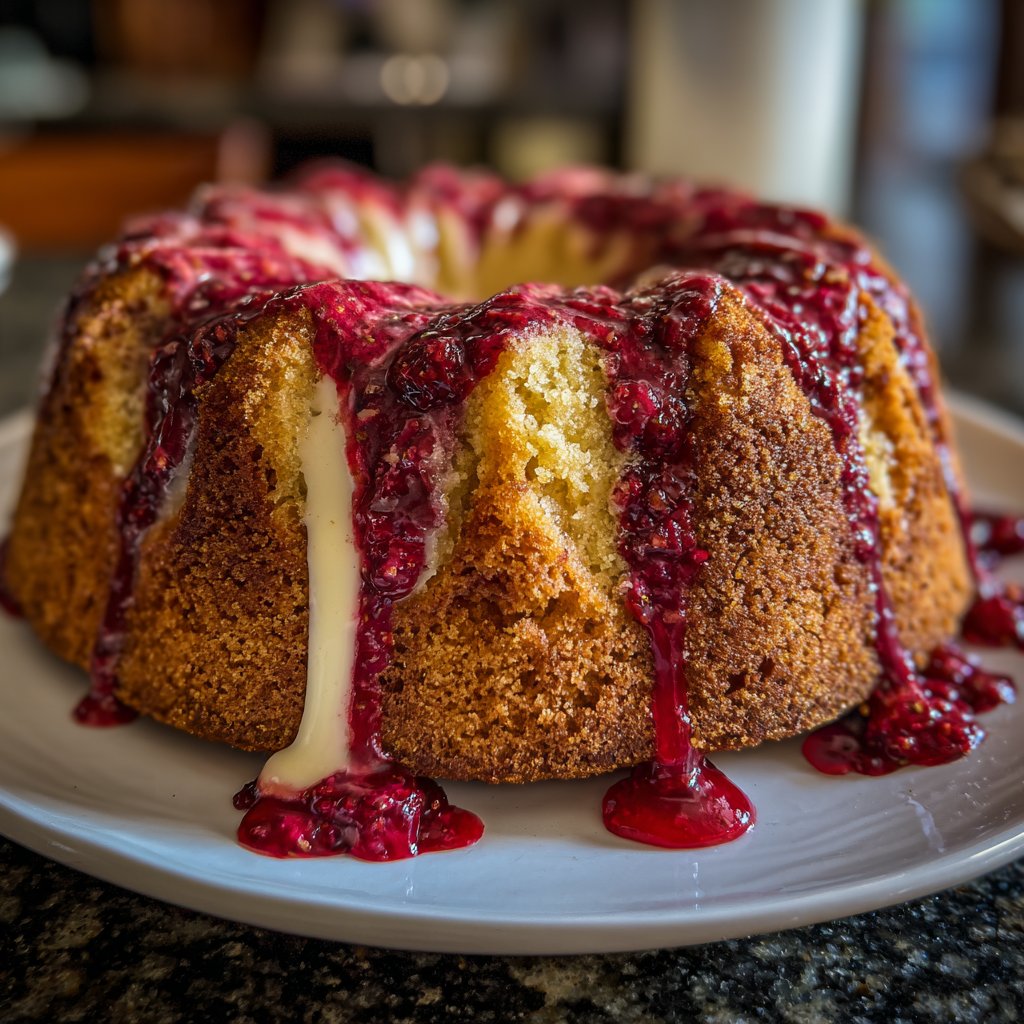Blechkuchen mit Beerenpudding