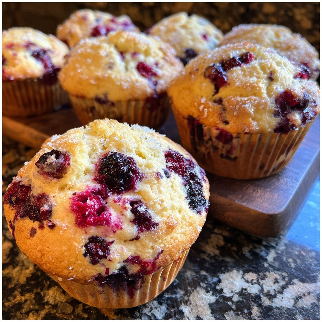 Muffins mit Vanille und Beeren