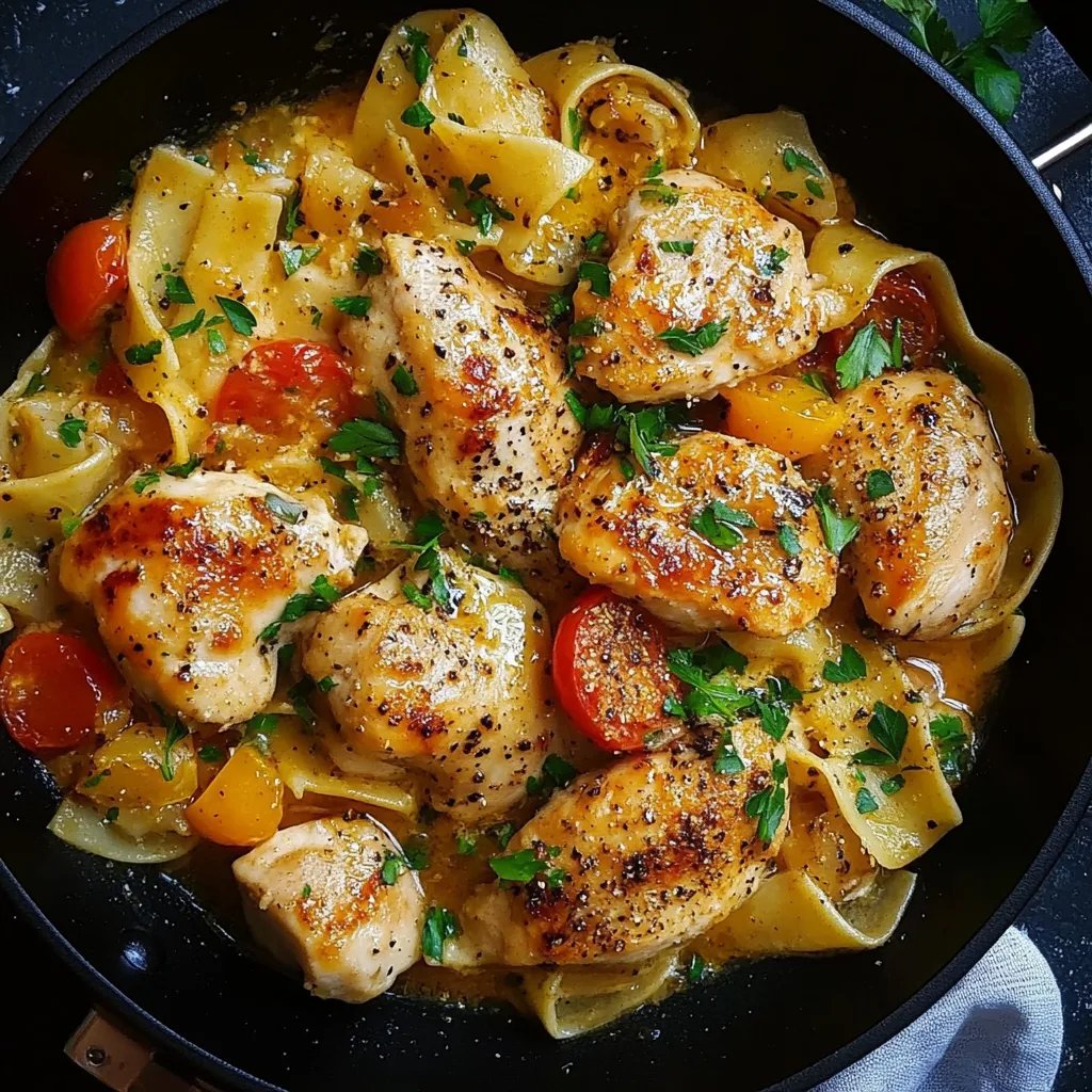 Schnelles One-Pan Chicken mit Butternudeln