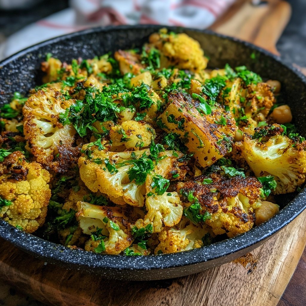 Blumenkohl Kichererbsen Pfanne Orientalisch