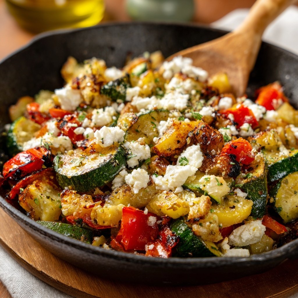 Gesund & Leicht Mediterrane Gemüsepfanne mit Feta