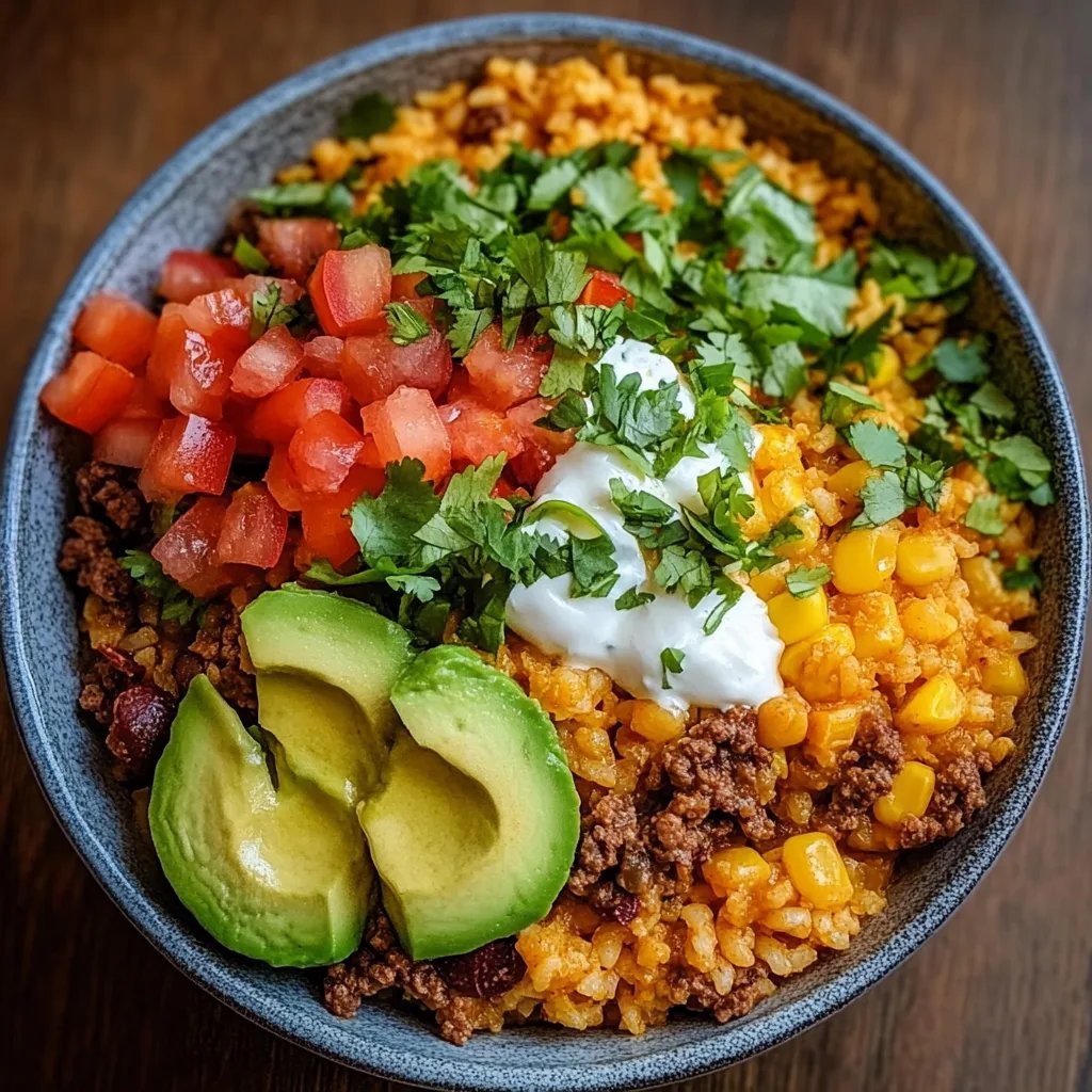 Einfache Taco-Reis-Schüssel