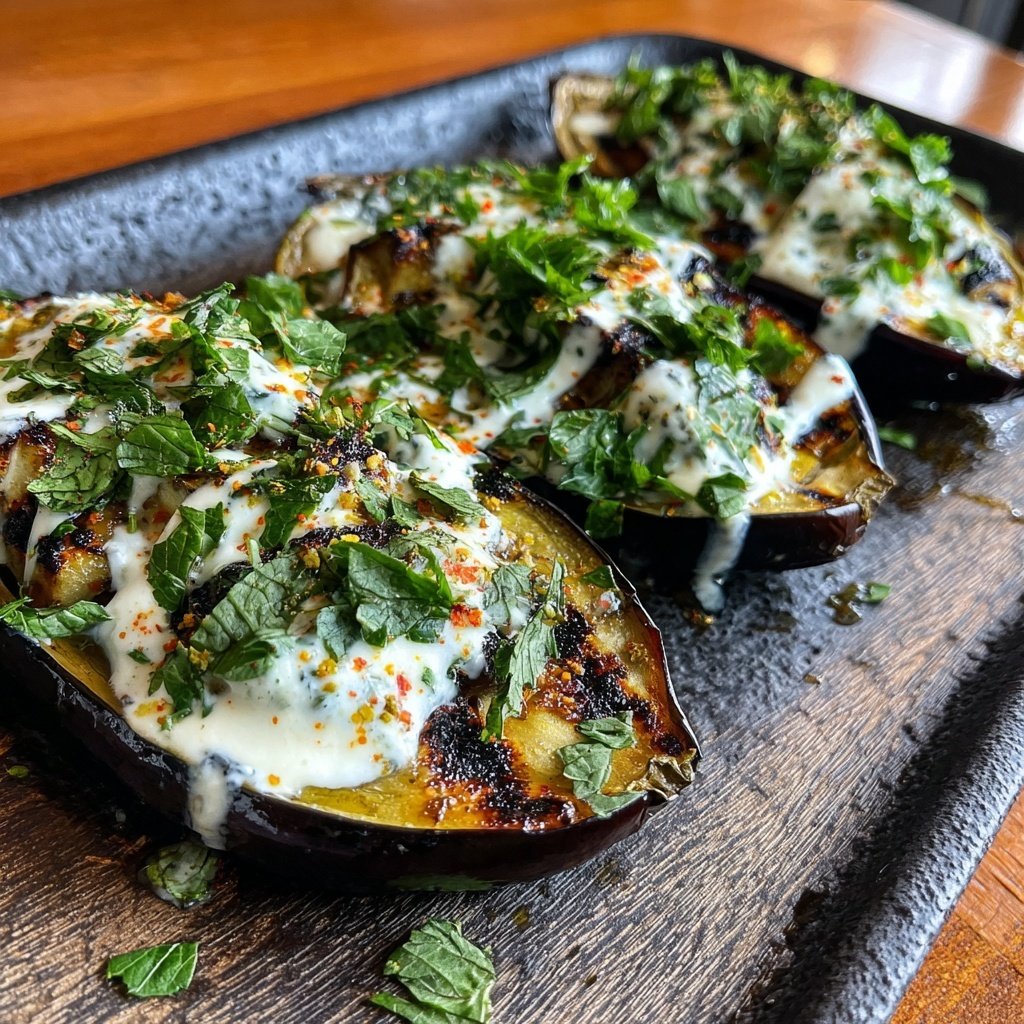 Gegrillte Auberginen Mit Joghurt Dip