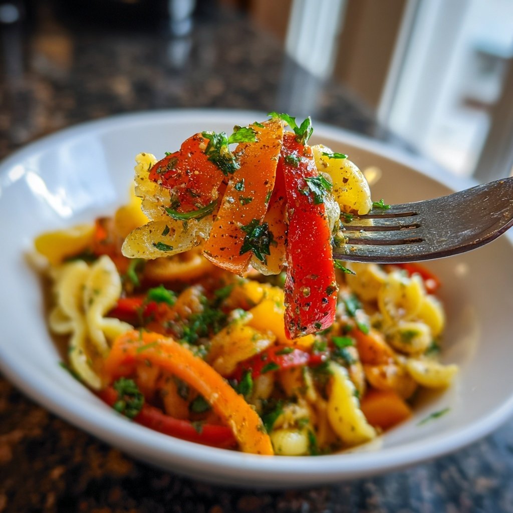 Mediterraner Nudelsalat Mit Paprika