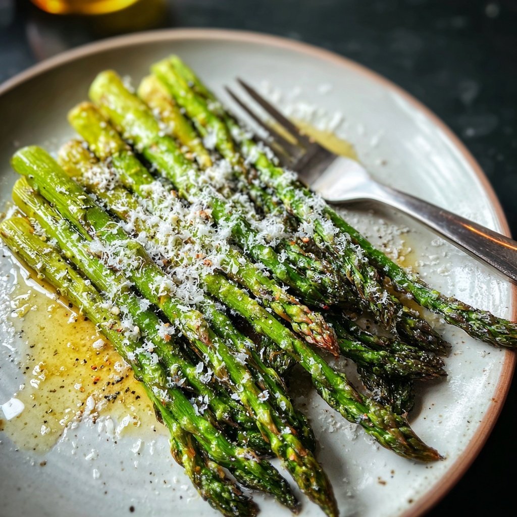 Grüner Spargel Mit Parmesan Aus Dem Ofen