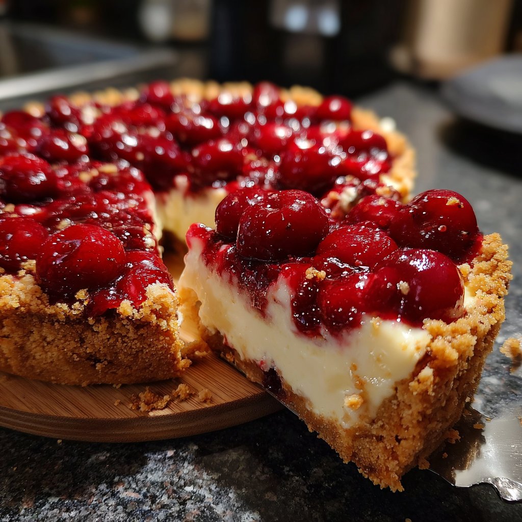 Blechkuchen mit Kirschen und Pudding